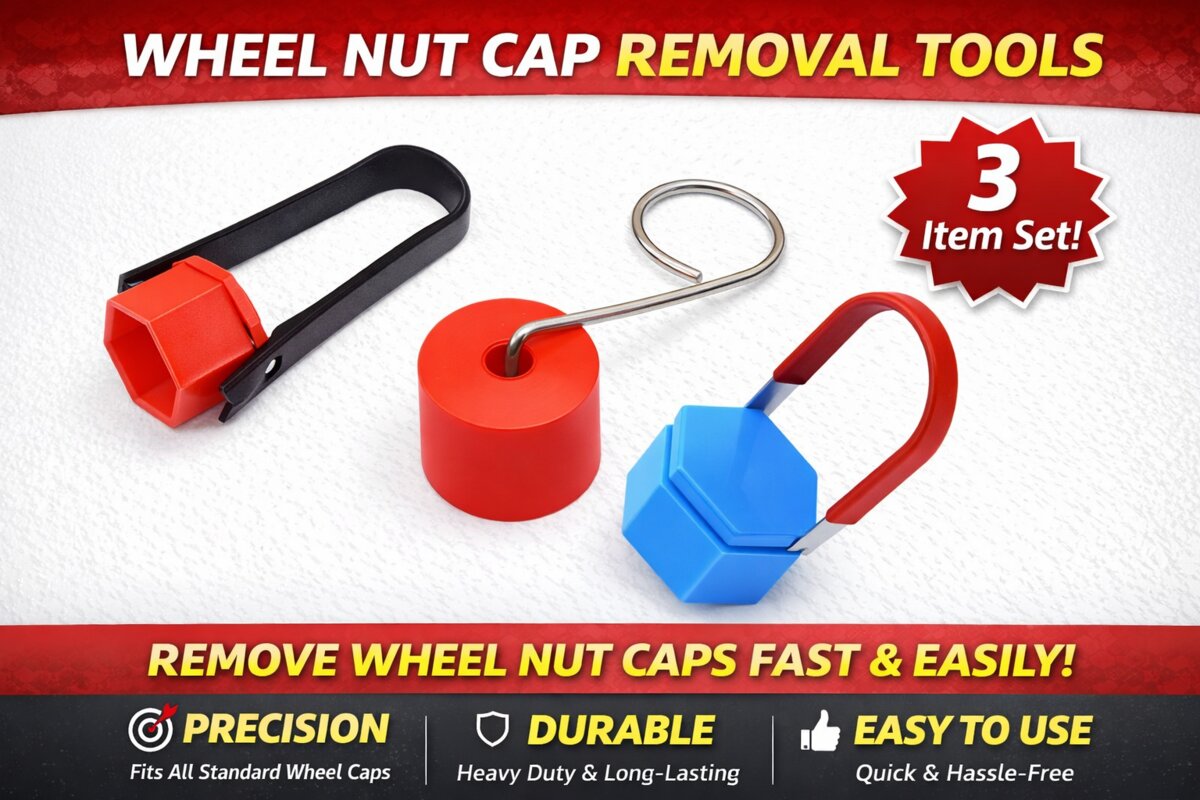3pc Lug Nut Cap Removal Tool Set