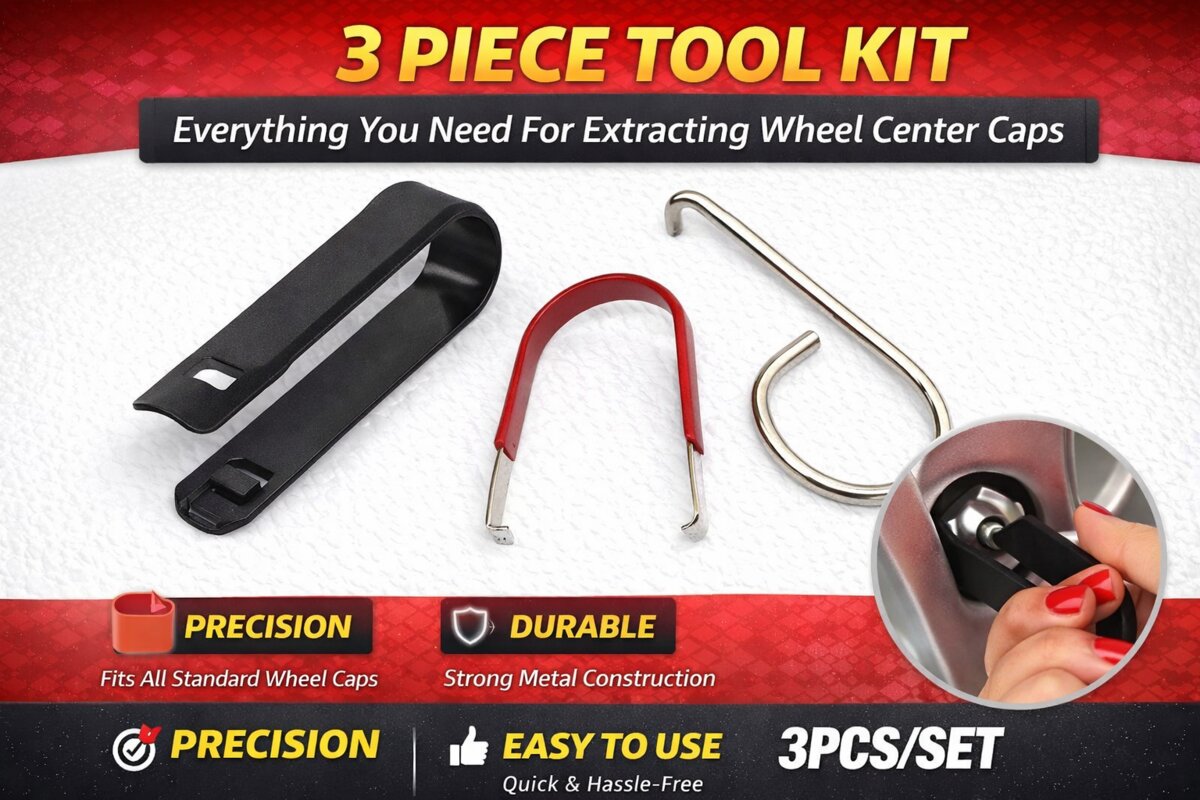 3pc Lug Nut Cap Removal Tool Set