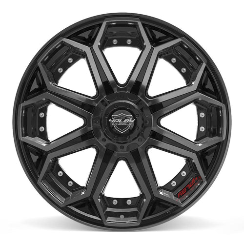 4PLAY 4P80R 22x10 6x135 + 6x139.7 -18et Gloss Black Brushed with Tinted Clear Wheel