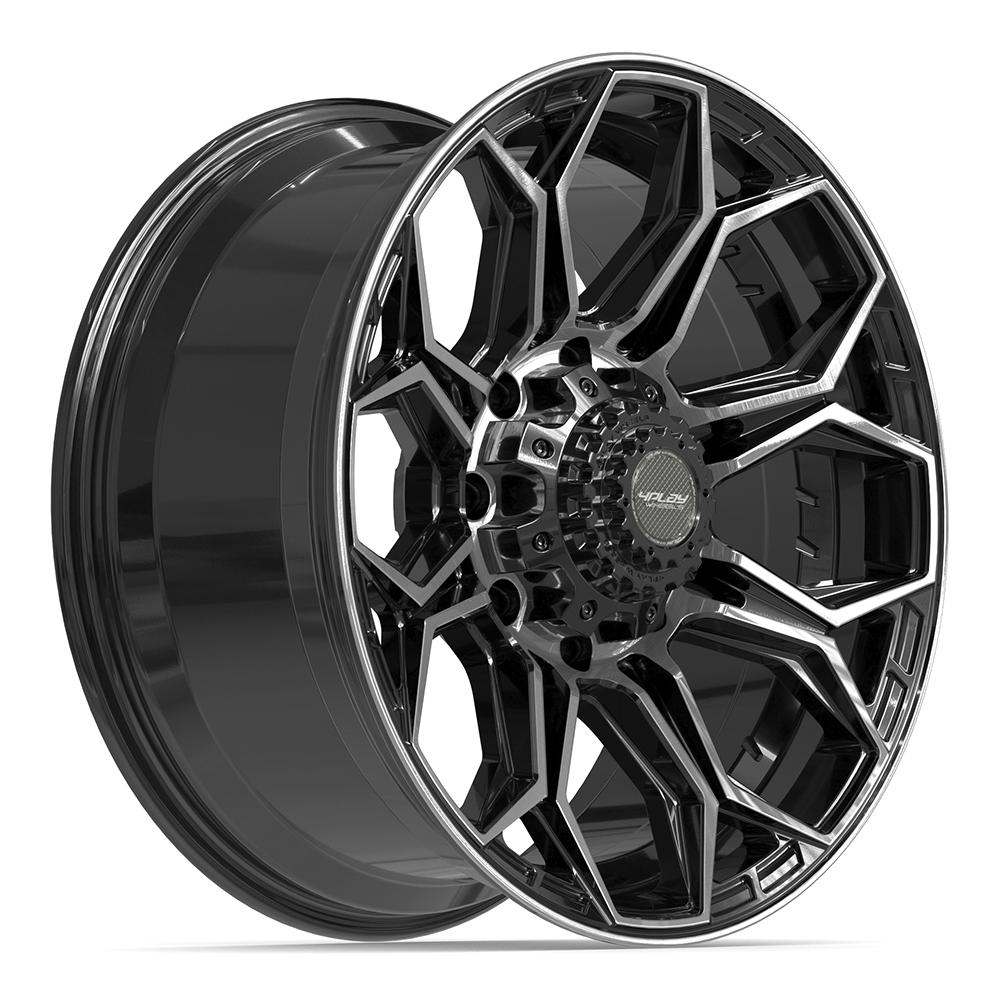 4PLAY 4P83 Gloss Black Brushed with Tinted Clear [8x165.1] Wheel