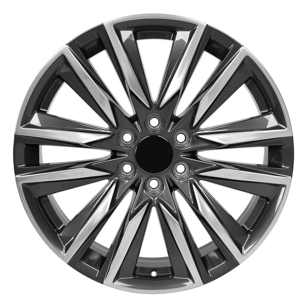 OE Wheels CA91 22x9 6x139.7 28et Gloss Gunmetal with Polished Face Wheel SS: 9510952