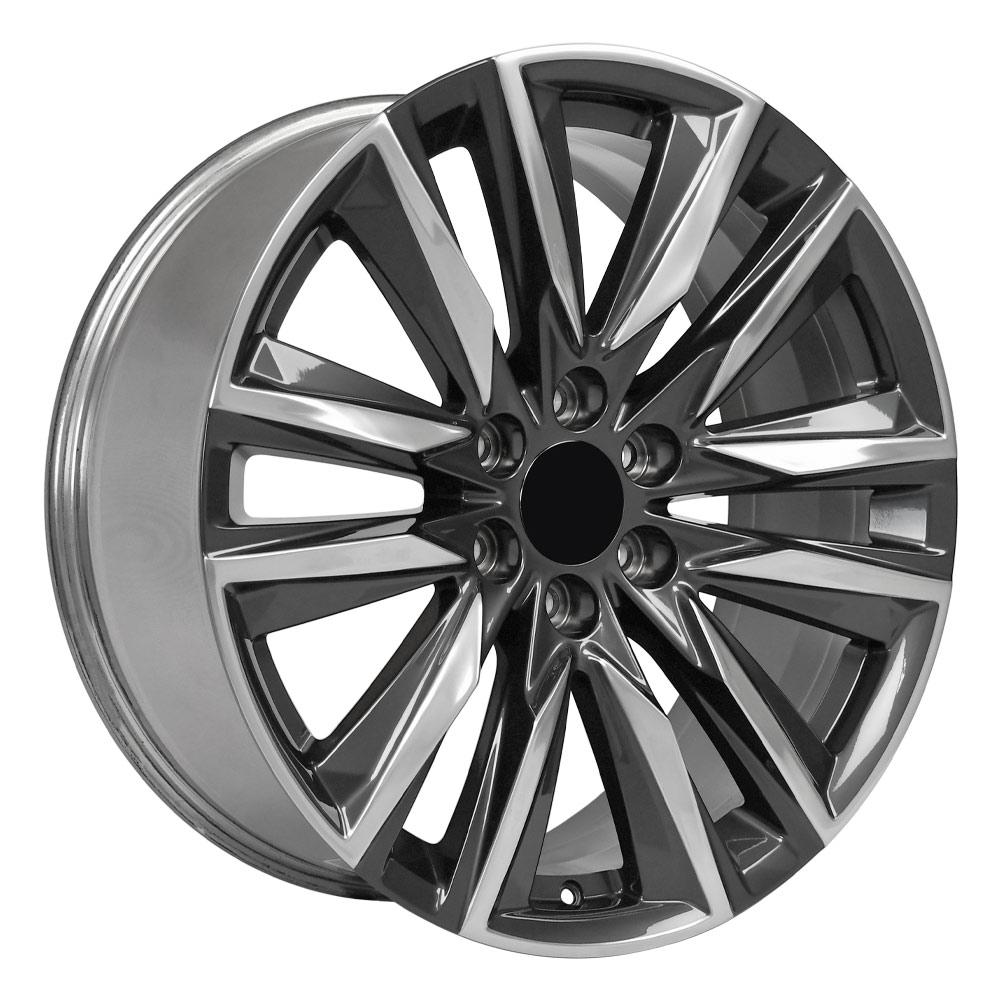 OE Wheels CA91 22x9 6x139.7 28et Gloss Gunmetal with Polished Face Wheel SS: 9510952
