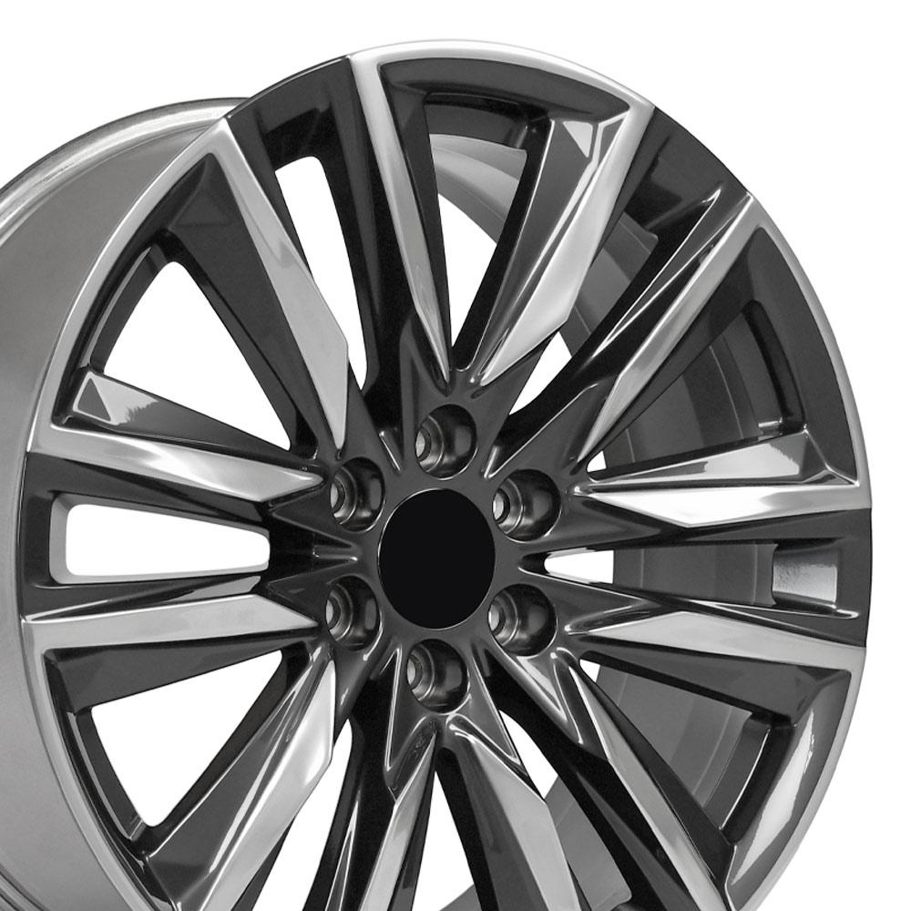 OE Wheels CA91 22x9 6x139.7 28et Gloss Gunmetal with Polished Face Wheel SS: 9510952