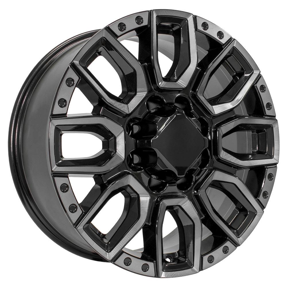 OE CV97B Gloss Black with Milled Edge with Tinted Clear [8x180] Wheel