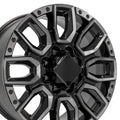 OE CV97B Gloss Black with Milled Edge with Tinted Clear [8x180] Wheel