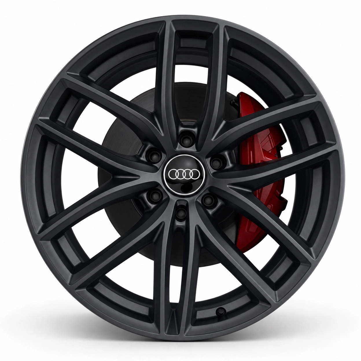Audi floating center cap installed on alloy wheel