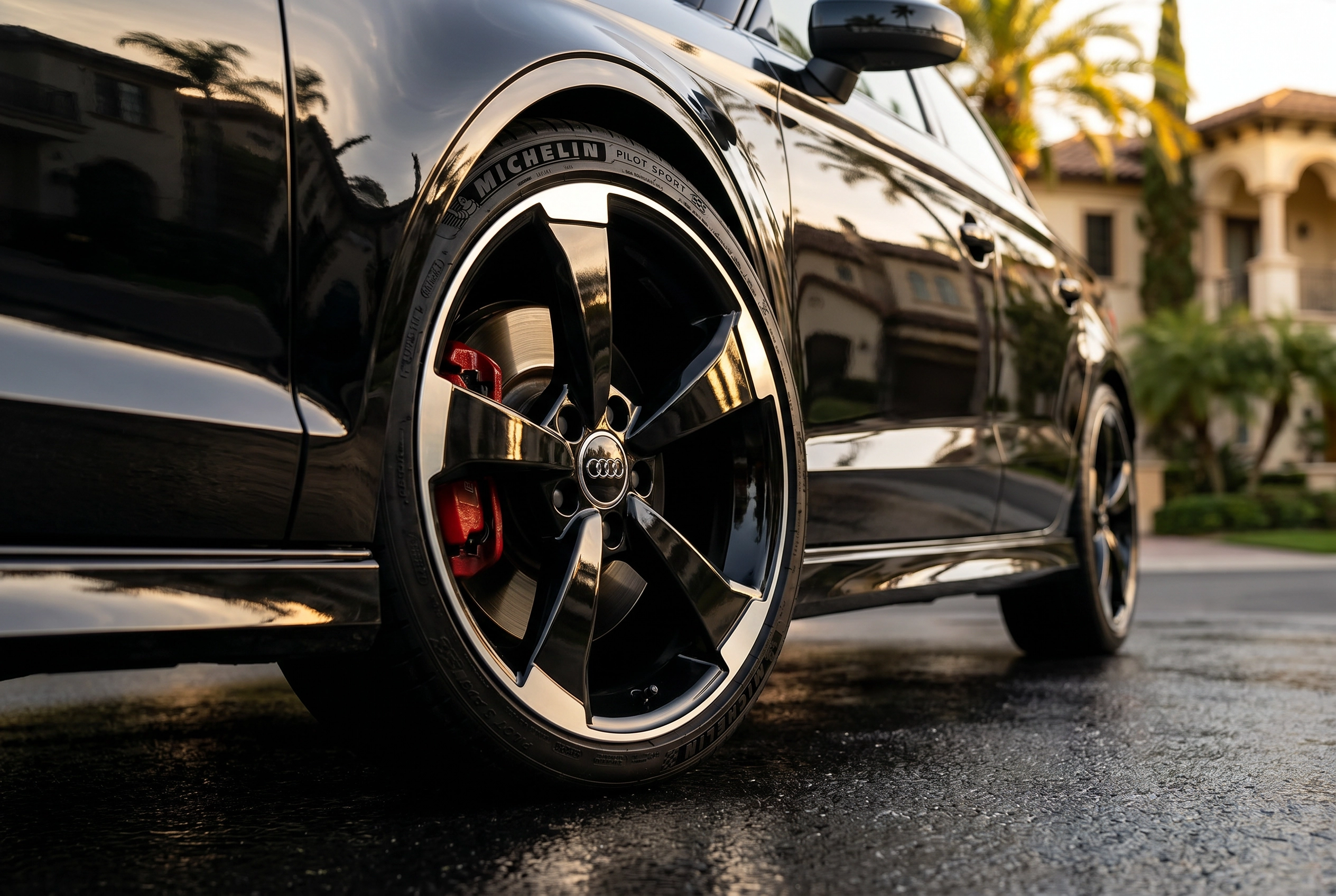 19" Audi-Style Rotor Alloy Wheels – Gloss Black (Set of 4)