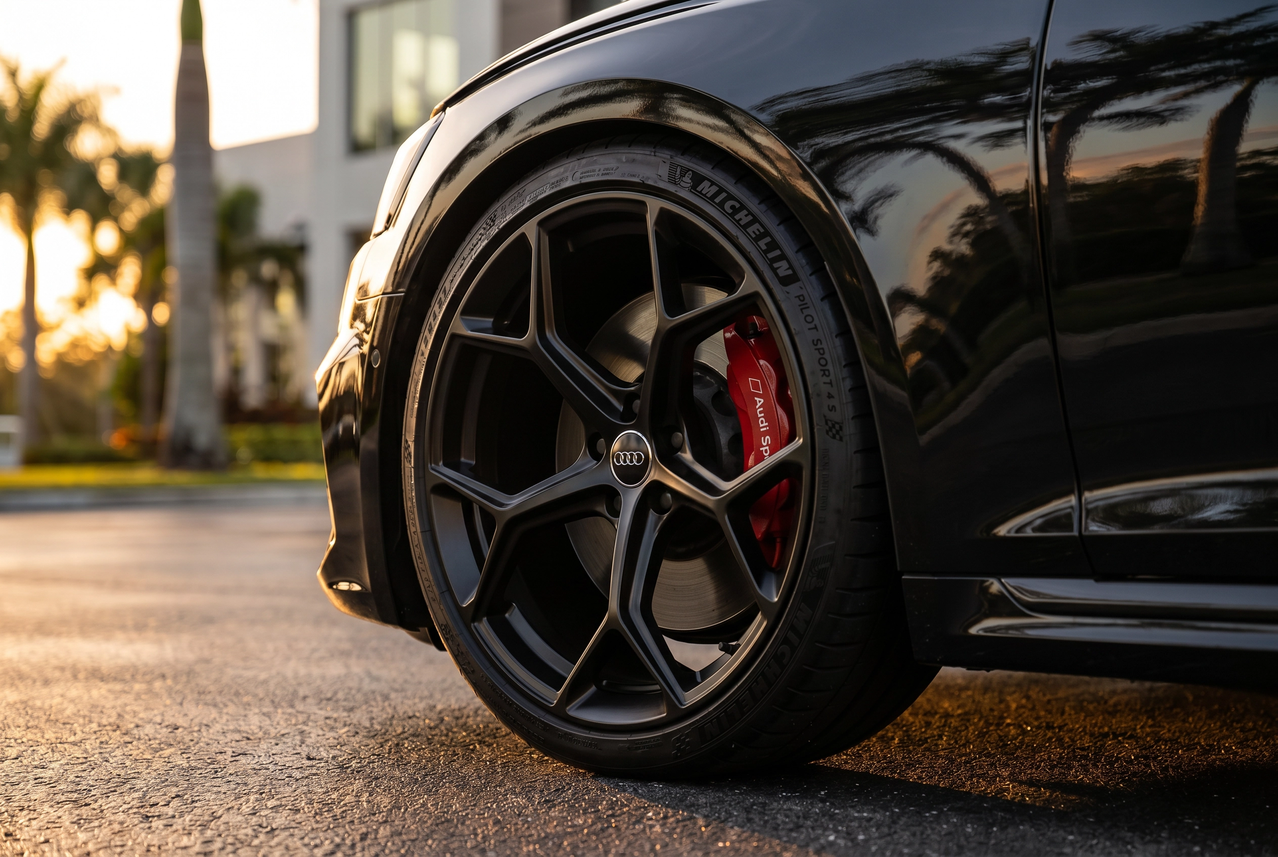 21" Audi-Style 5-Spoke Alloy Wheels – Matte Black (Set of 4)