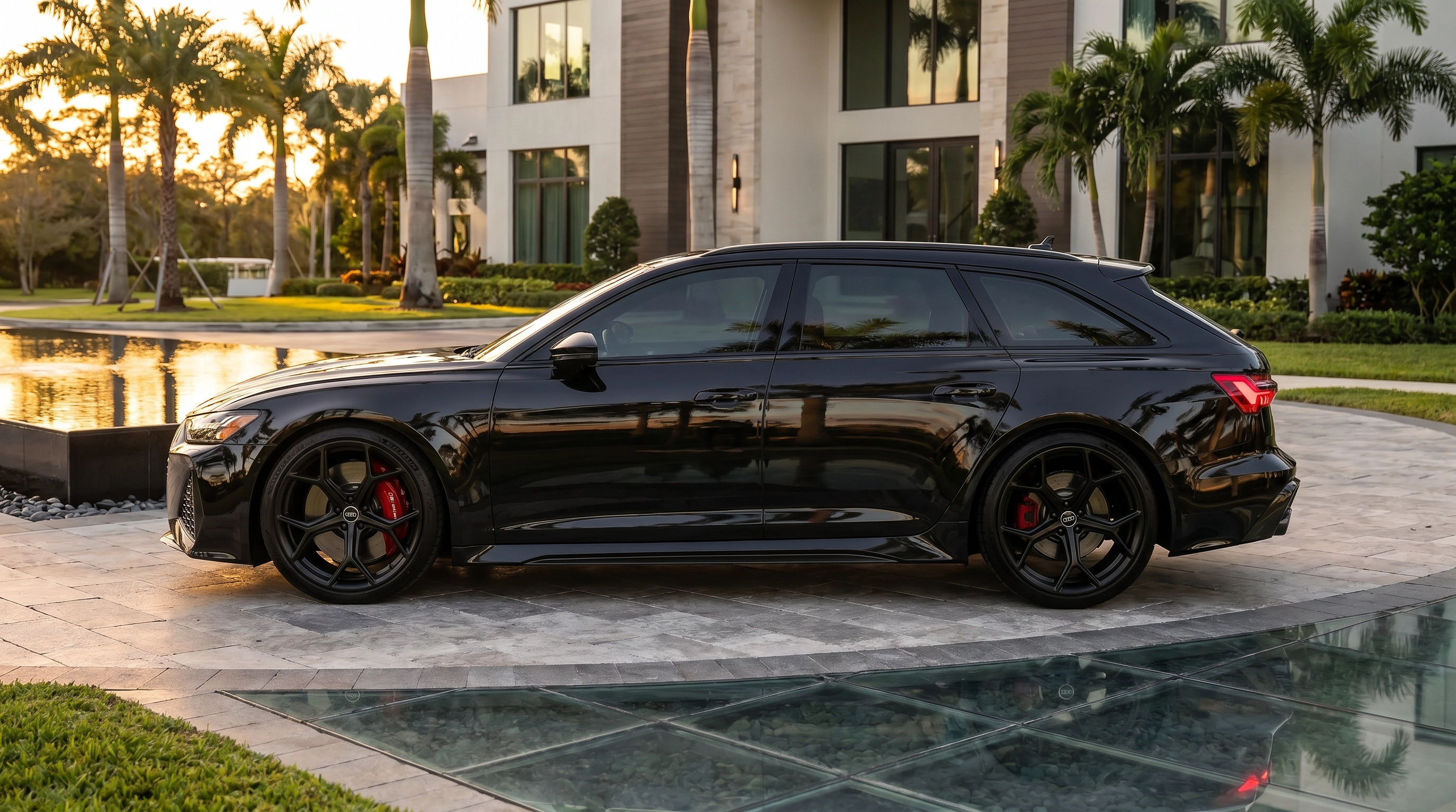 21" Audi-Style 5-Spoke Alloy Wheels – Matte Black (Set of 4)
