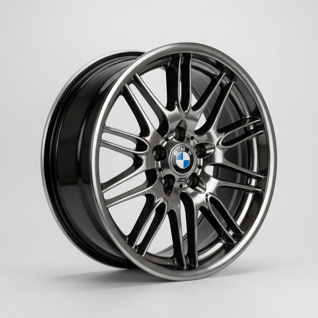 BMW E39 Style 65 18 inch staggered wheel angled view