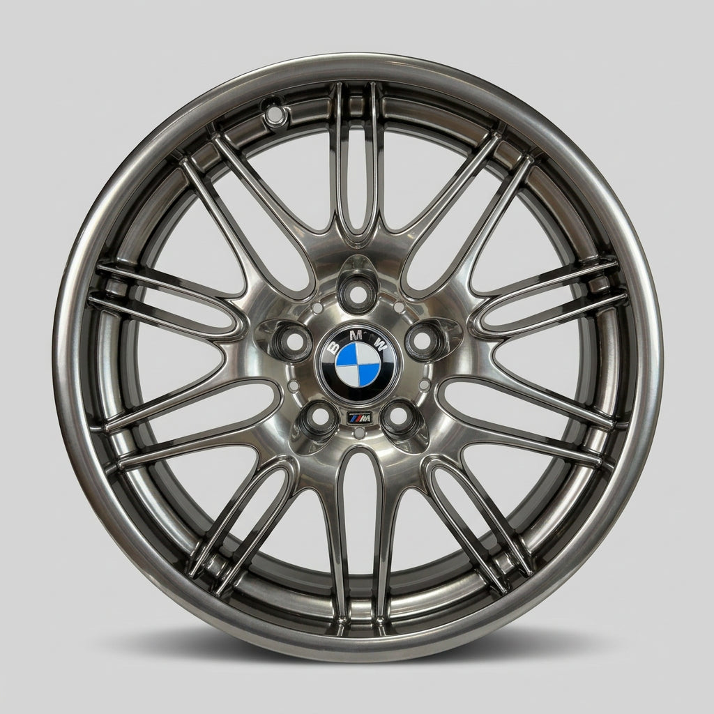 BMW E39 M5 Style 65 18 inch wheel chrome shadow front view