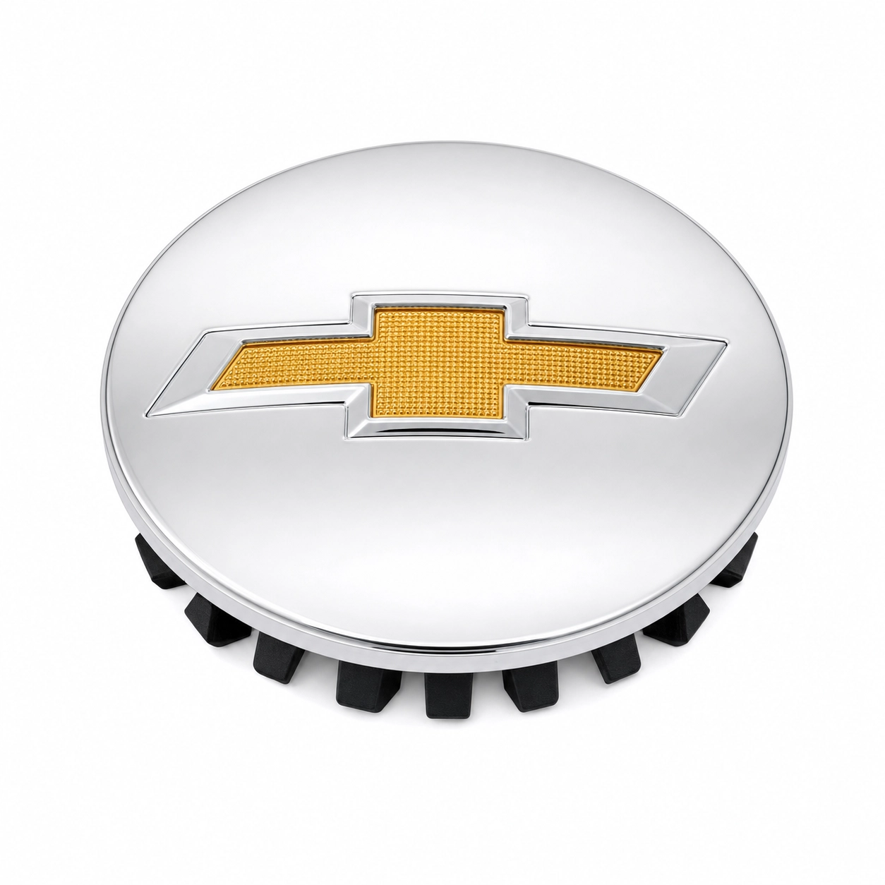 Chevy Center Cap — Chrome with Gold Logo