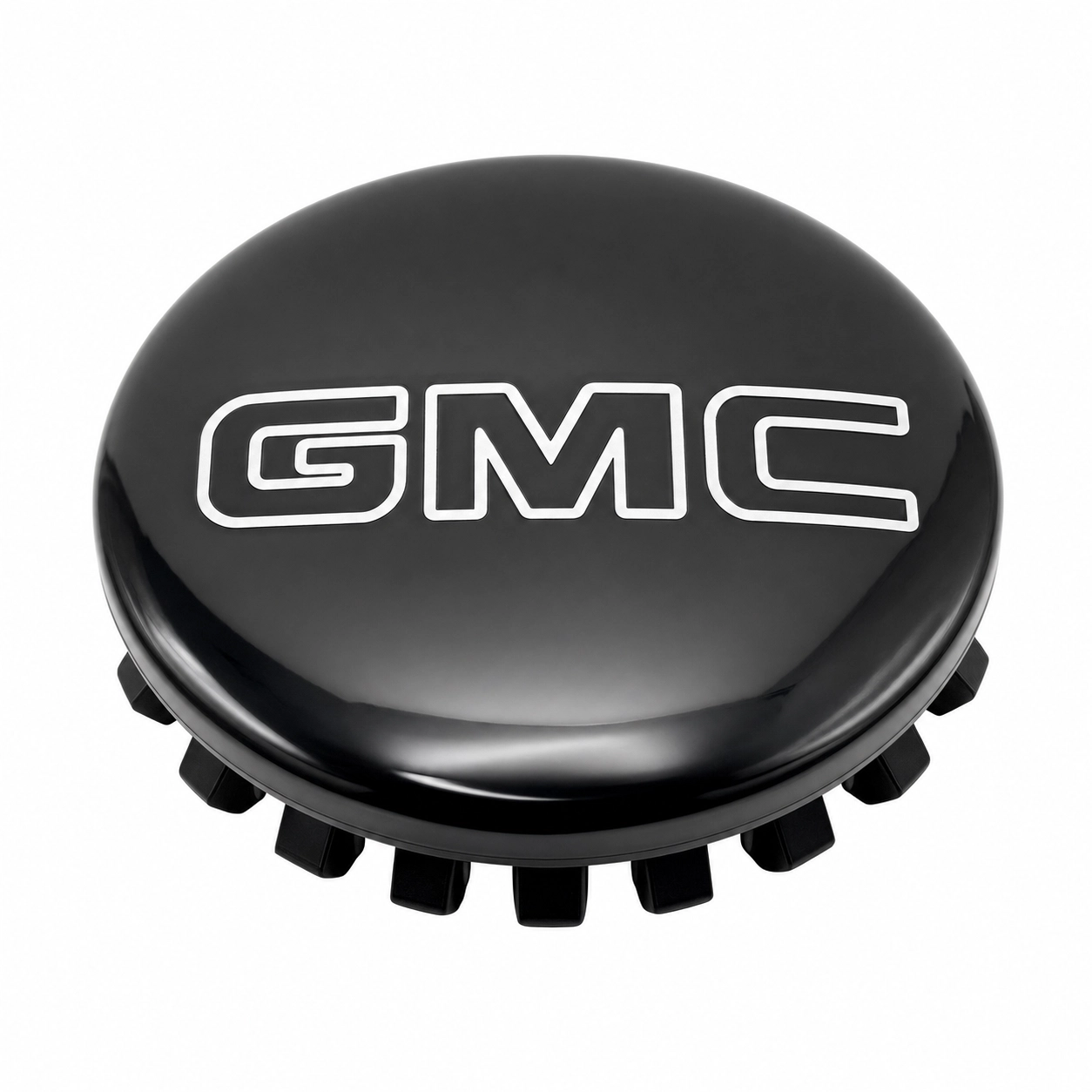 GMC Center Cap - Gloss Black with Silver Outline Logo