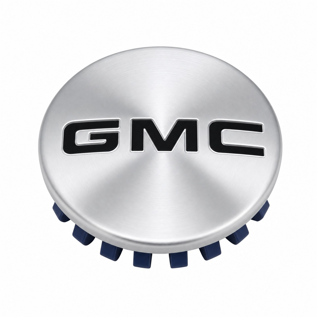 GMC Center Cap - Brushed Aluminum with Black Logo