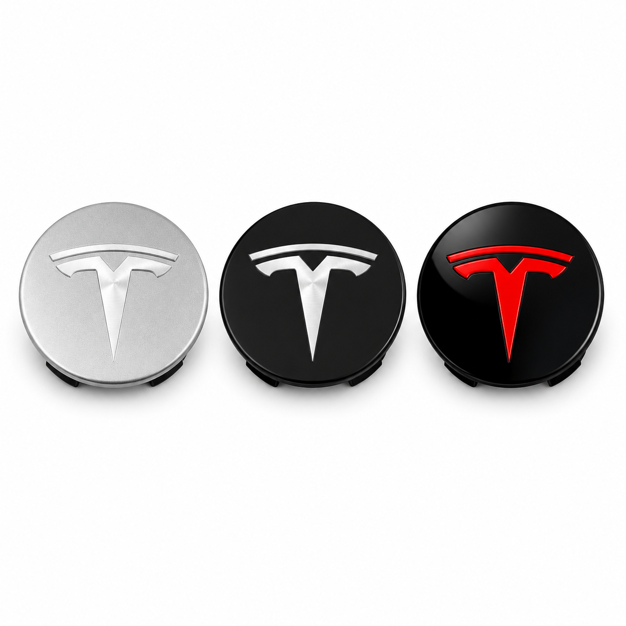 Tesla 56mm center caps - all three finishes